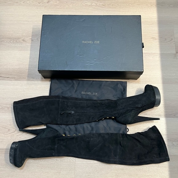 Rachel Zoe brigette stretch suede thigh high boots - Picture 3 of 7